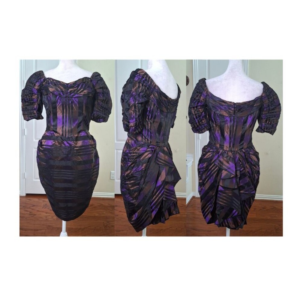 Anna  Sui Original Sample Plaid Taffeta Western Frontier Victorian Bustle Style